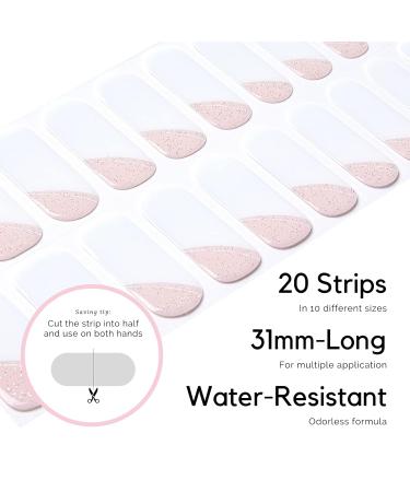 Nailog Nail Wraps - 20 Pcs Semi Cured Nail Polish Stickers for Long-Lasting Gel Finish Nail Art - Mademoiselle Collection - Buy Online on GoSupps.com