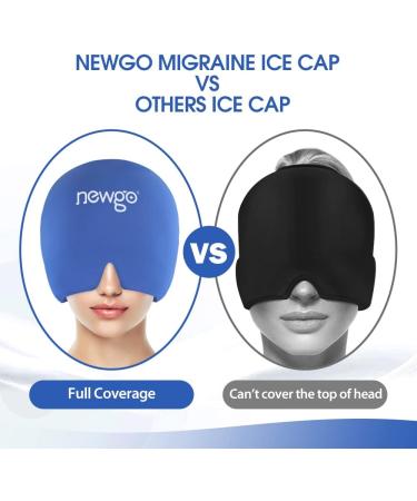 Newgo Migraine Mask & Cap - Full Coverage Ice Headache Relief Hat for Sinus & Stress - Dark Blue - Buy Online on GoSupps.com