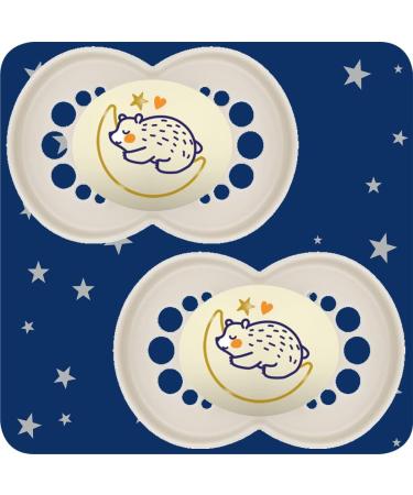 MAM Original Glow in the Dark Night Soother 6+ Months (Set of 2) SkinSoft Silicone Teat - Sustainable and Bio-Renewable Baby Soother - Buy Online on GoSupps.com