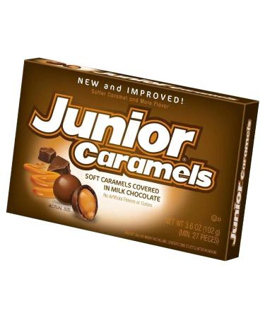 Junior Caramels Theatre Box 102g - Milk Chocolate Covered Soft Caramels (6)