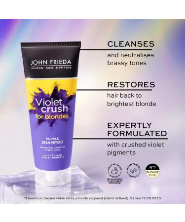 John Frieda Violet Crush Intensive Violet Shampoo for Blonde Hair 250 ml - Buy Online on GoSupps.com