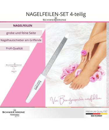 Premium Solingen Nail Files Set - 3 High-Quality Nail Files + Polishing File for Perfect Nails | International Shipping Available - Buy Online on GoSupps.com