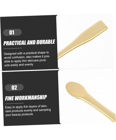 Baluue 50 Pcs Mask Spoon Mini Mask Applicator Face Cream Applicator Mini Skin Care Spatula Makeup Minis Abs 6X1X0.3CMx5pcs Goldenx5pcs - Buy Online on GoSupps.com