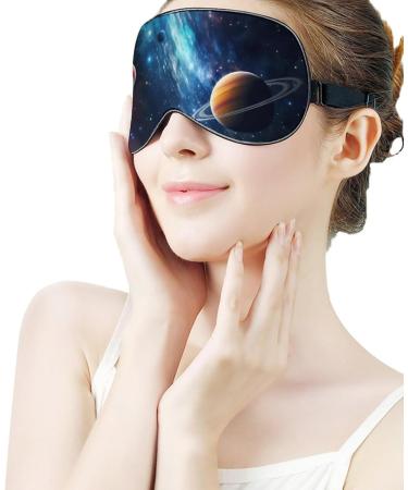 Super Soft Blackout Eye Mask for Men & Women - Starry Space Pattern - Adjustable Straps for Luxury Sleep in Total Darkness - 1 Count - Buy Online on GoSupps.com