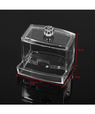 Raub Box: Practical Cotton Swab & Q-Tip Makeup Storage Organizer | Transparent Bathroom Accessory Holder - Buy Online on GoSupps.com