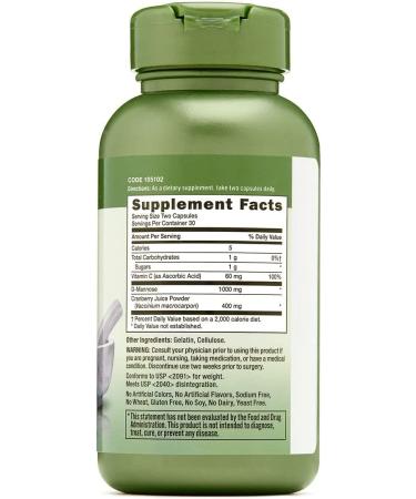 GNC Herbal Plus Cranberry D-Mannose 60 Capsules - Urinary Tract Support - Buy Online on GoSupps.com