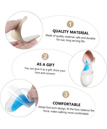FRCOLOR Arch Support Pads - 4 Pairs Adhesive Cushions for Fallen Arches Gel Foot Insoles for Kids & High Heels - 9.7x5.8cm - Buy Online on GoSupps.com
