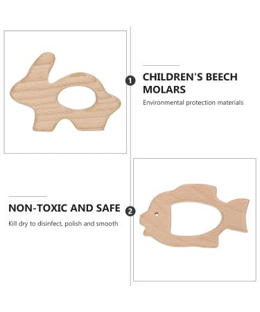 ORFOFE Baby Teether Adorable Wood-Made Animal-Design Teething Toy - Buy Online on GoSupps.com