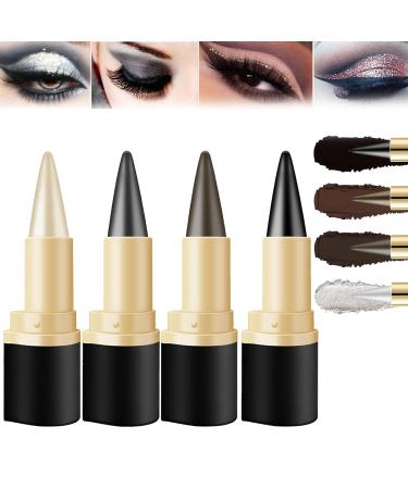 Ayky Long Wear Gel Eyeliner, Natural Black Eyeliner Cream Waterproof, Smokey Eyeshadow Palette Stick Smudge Proof, Liquid Eyeliner Pencil, for Daily or Party Looks (4 Color)