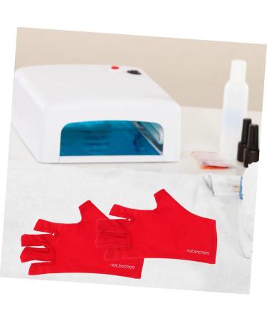 Healeved 2 Pairs Nail Gloves Anti Sun Glove Nail Art Hand Protector Sun Gloves Fingerless Glove Professional Nail Lamp Hand Protection Gloves Shield Glove Mj03 Polyester Anti-uv Dryer Red - Buy Online on GoSupps.com