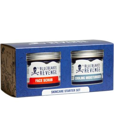 The Bluebeards Revenge Skincare Starter Set Vegan Friendly Gift Set includes Face Scrub (150ml) Cooling Moisturiser (150ml) - 2 Piece Travel Shower Essentials Set - Buy Online on GoSupps.com