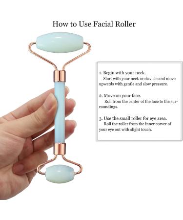 ZUKIMM Jade Facial Roller and Gua Sha Stone Set - Skincare Tools for Sculpting, Puffiness Reduction, and Beauty Skin Care (Opal) - Buy Online on GoSupps.com