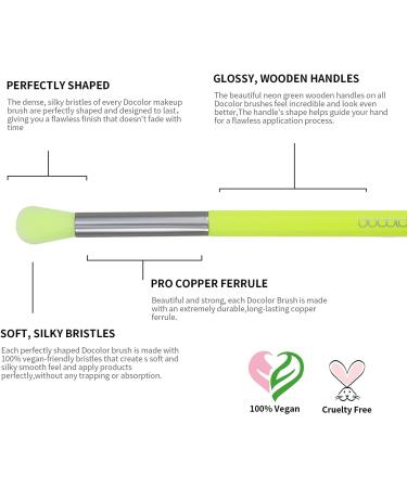 Docolor Eye Makeup Brushes Set - 15pcs Professional Brushes for Eyeshadow, Concealer, Eyebrow, Eyelash, and Eye Liners - Neon Green - Buy Online on GoSupps.com