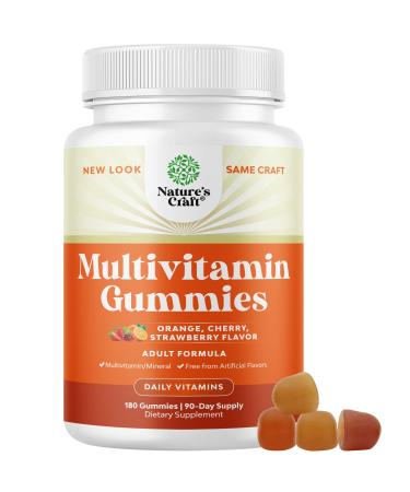 Potent Daily Multivitamin Gummies for Adults - Wellness Blend of Vitamin D A C E B12 Zinc and Biotin - Adult Vitamin Gummy for Energy and Immunity - Non-GMO Gluten Free and Halal - 180 Gummies