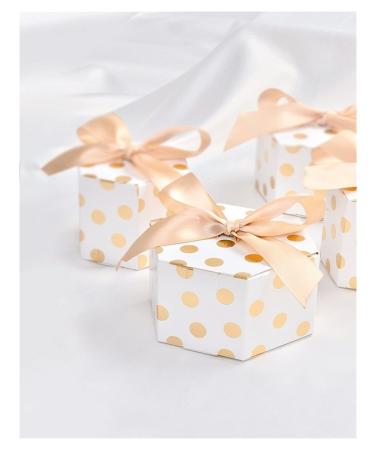Candy Box Chocolate Packaging Polka Dot Design Ribbon Candy Wedding Party Decoration Supplies Packaging Box (Gift Bag Size : 100pcs Size : 6 x 8 cm) (Color : 10.5 X 5.5 Cm Size : 50pcs)