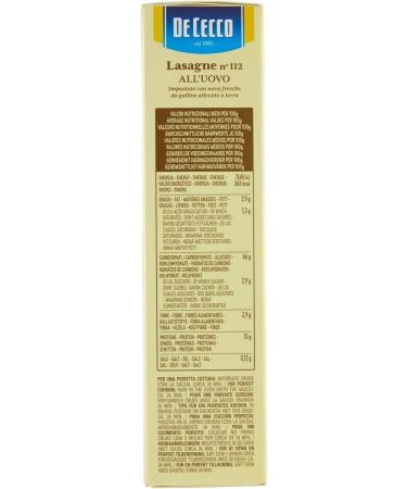  Italian Gourmet E.R. De Cecco Lasagna All'uovo Lot de 5 p tes avec uf n 112 500 g + polpa Italian Gourmet 500 g - Buy Online on GoSupps.com