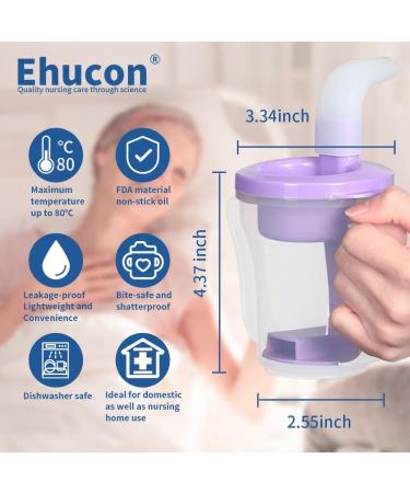 Ehucon Dysphagia Regulating Drinking Cup Prevent Choking for Dysphagia/Dementia/Elderly Dispenses 5 10cc or 10 15cc of Liquid Each time Spill-Proof(Purple) - Buy Online on GoSupps.com
