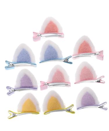 minkissy 5 Pairs Children's Hairpin Cat Ear Hair Barrettes Fox Ear Hair Band Girls Hair Cat Ears Hair Clips Girls Little Girl Hair Clips Hairbows Kids Kitten Stainless Steel Baby Halloween