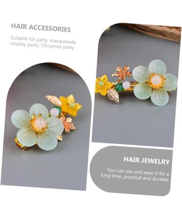 DOITOOL Hairpin Wedding Hair Clip Vintage Metal Hair Barrettes Hair Barrettes for Women Hair Accessory for Women Spring Flower Hair Barrettes Girl Back of Head Agate Miss - Buy Online on GoSupps.com