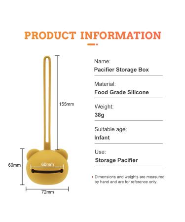 Airfish BPA-Free Baby Bear Pacifier Box - Silicone Travel Holder for Girls - Stylish Yellow Storage Solution - Buy Online on GoSupps.com