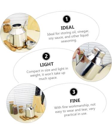 Zerodeko 3pcs Sauce Pot Kitchen Storage Container Oil and Vinegar Dispenser Oil Pot Olive Oil Cruet Olive Oil Dispensers Bottle Steel Container with Lid Cooking Multipurpose Seasoning Metal 16X13X9.5CMx3pcs Silverx3pcs - Buy Online on GoSupps.com