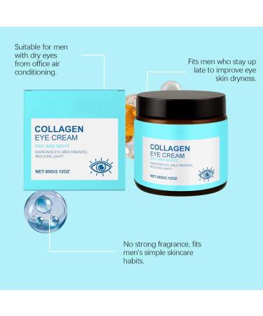 JASUAI Collagen Eye Cream for Men with Hyaluronic Acid and Vitamin E AntiAging Under Eyes Reduces Dark Circles Fine Lines Hydrating Firming Facial Moisturizer with Jojoba Oil 4 - Buy Online on GoSupps.com
