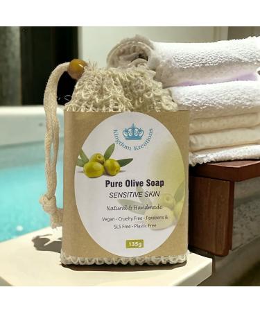 Handmade Soap Pure Olive Soap with a FREE Exfoliating Soap Bag
