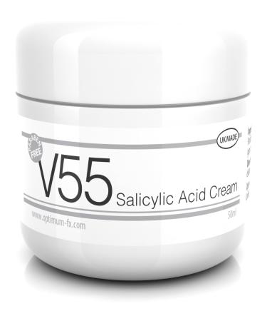V55 Salicylic Acid Cream for Spots Blackheads Blemishes and Problem Skin Suitable and Safe for those Prone to Acne - Paraben and Cruelty Free - 50 grams