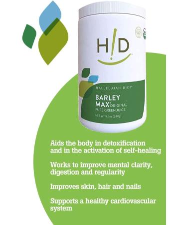 Hallelujah Diet Organic BarleyMax - Barley Grass Juice and Alfalfa Juice Powder  Vegan Formula  Plant-Based Dietary Supplement  Health Food Products  Original  120 Servings  8.5 Ounce Bottle - Buy Online on GoSupps.com