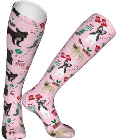 French Bulldog Christmas Compression Socks | Holiday 15-20 mmHg Support for Men & Women - Buy Online on GoSupps.com