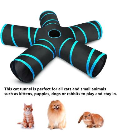 Cat Tunnel 5 Way Cat Tunnel Tube Toys Foldable Cats Play Tunnels Toys with Bell for Indoor Outdoor Pet Interactive Training Toy for Cat Rabbit or Small Animal - Buy Online on GoSupps.com