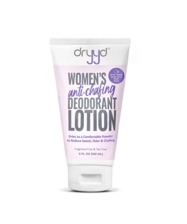 DRYYD Womens Deodorant Antiperspirant Lotion, Anti Chafing, Dries As Body Powder Talc Free, Hemp Seed Oil, Feminine Hygiene, Sweat Anti Itch Cream, Breasts Thigh Butt, Stay Fresh, Fragrance Free, 5oz