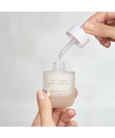 Beekman 1802 Milk Drops Ceramide Serum - Hydrating Face Serum with Hyaluronic Acid, Squalane Oil, and Natural AHAs & BHAs - Cruelty Free - 0.5 oz - Buy Online on GoSupps.com