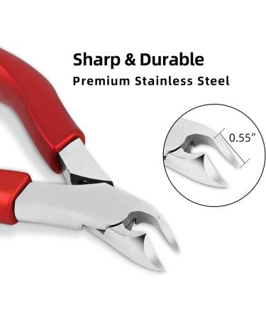 Professional Heavy Duty Toenail Clippers for Thick Nails & Ingrown Toenail Treatment - Long Handle Safety Scissors for Seniors, Men, Women - RONAVO Think toenails (Red) - Buy Online on GoSupps.com