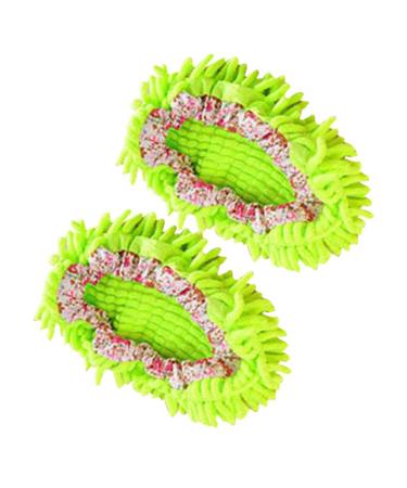 Stevlogs 2pcs Floor Mopping Shoe Floor Mopper Slipper Home Floor Cleaner Cleaning Foot Socks Green