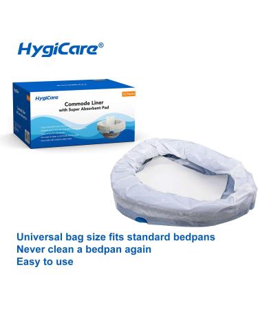 HygiCare Commode Liners - 72 Count | Medical Grade, Leakproof & Super Absorbent | Ideal for Bedside Commodes & Bedpans | Easy Tie, Odor Reduction - Buy Online on GoSupps.com