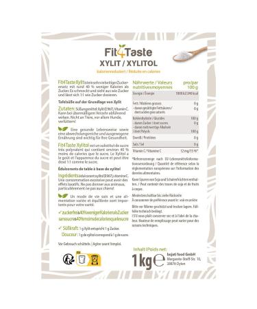 Buy Fit4 Xylitol Birch Sugar 1kg | Sugar-Free Alternative | Low-Calorie Sweetener for Baking & Table Use - Buy Online on GoSupps.com