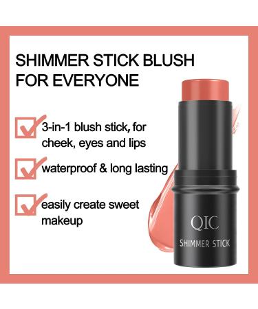 Waterproof 3-in-1 Cream Blush Stick for Cheeks, Eyes, and Lips - Long Lasting Formula for All Skin Tones (Orange) - Buy Online on GoSupps.com