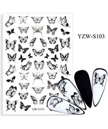 1 Sheet Women Stylish Decals DIY Nail Art Decoration Butterfly-shape Nail Sticker Slider Manicure Tool(YZW-S107) - Buy Online on GoSupps.com