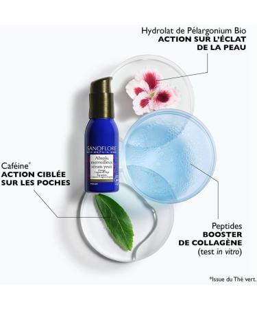 Sanoflore Absolu Merveilleux Eye Serum Certified Organic Anti-Wrinkle Eye Contour Serum With Organic Pelargonium With Organic Flax Peptides With Natural Caffeine 15ml - Buy Online on GoSupps.com