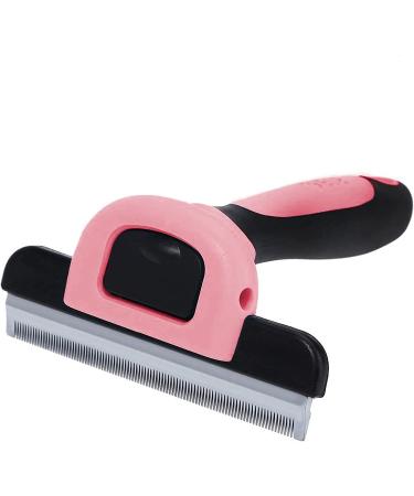 Meric Hair Deshedding Brush for Medium and Large Dogs | Pet Grooming Tool with Stainless Steel Blades | Pink - Buy Online on GoSupps.com