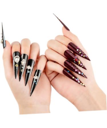 Housoutil 1 Set 20 Nail Training Manicure Tool Bronzing Pearls for Face Nail Polish False Nail Art Practice Nail Color Cards Nail Salon Tool Nail Art Kit Display Board 4.5x1.3cm Transparent - Buy Online on GoSupps.com