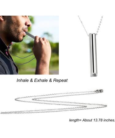 NexMe Stress Anxiety Relief Mindful Breathing Necklace - Breathwork Tool for Meditation & Relaxation (Silver) - Buy Online on GoSupps.com