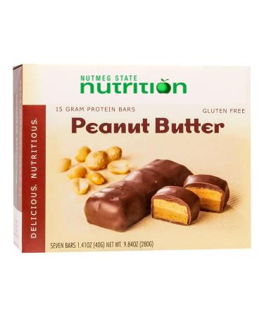 Nutmeg State Nutrition - High Protein Bars Gluten Free Low Calorie Ideal Protein Compatible 7 Servings Per Box (Peanut Butter)