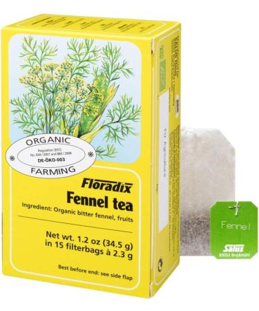  Floradix Floradix Organic Fennel Herbal Tea - 2 x 15 sachets - Pack of 2 - Buy Online on GoSupps.com