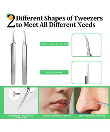 Blackhead Remover Pimple Popper Tool Kit: 6 Pack Black Head Remove Comedone Extractor for Acne Comedone Whitehead Popping Zit Blemish Facial Skin Care Tools - Buy Online on GoSupps.com