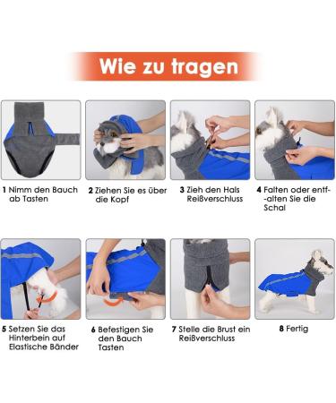 Slowton Winter Dog Coat - Warm Waterproof Jacket with Turtleneck & Reflective Stripes for Small & Medium Dogs | Adjustable Windproof Blue XL - Buy Online on GoSupps.com