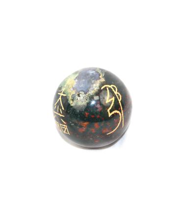 Jet Awesome Bloodstone Crystal Ball Sphere Genuine Original Authentic Usui Engraved 45 mm - 50 mm Gemstone Unique Rare