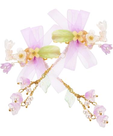 Beaupretty 5 Pairs tassel flower hair clip baby hair clip girls hair clips kids hair accessories mauve ribbon girls barrette flower hair clips for kids girls hairpin Hanfu Miss flower hairpin - Buy Online on GoSupps.com