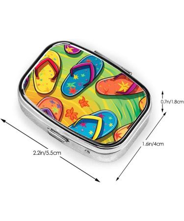 Shop Colorful Flip Flops Printed Pill Box - Portable Travel Medicine Organizer for Easy Dose Management - Buy Online on GoSupps.com